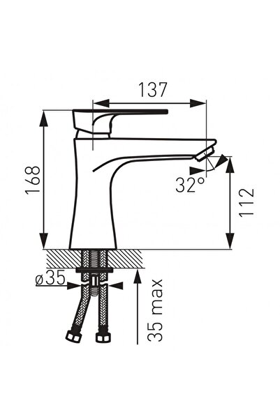 FERRO Square black - stative washbasin faucet black
