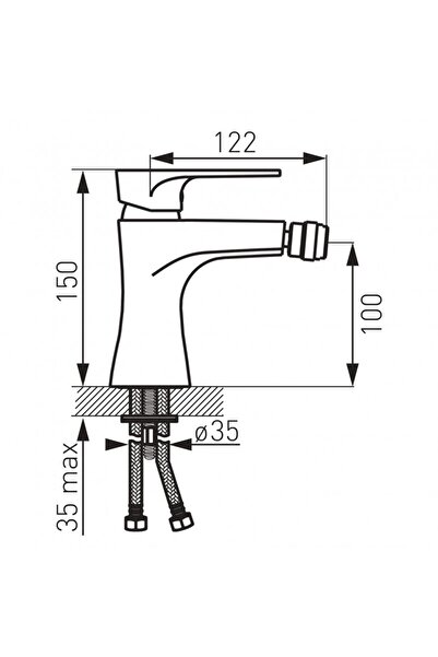 FERRO Square Black - baterie stativa bideu negru