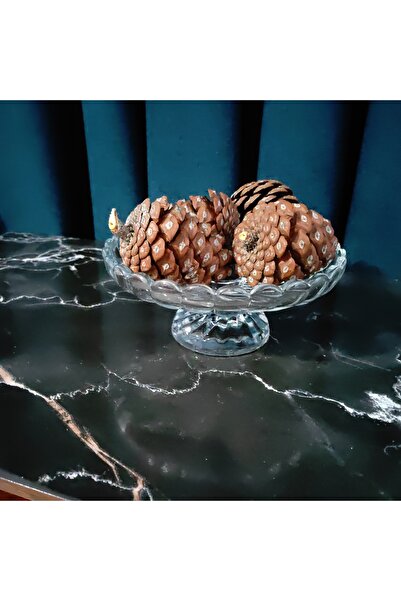 ORTAKÖY CENNETİ 1 Ad Decorative Footed Presentation Rose Plate. 6 cm Height 14 cm Width 6.5 cm Foot