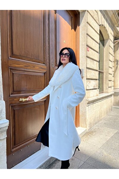 ZY BUTİK White Portable Fur Coat