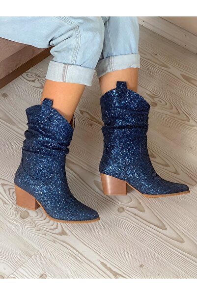 BERFONA ТОКІО СИНІЙ З КАМІННЯМ 6 СМ КАБЛУК ДАЛЛАС БОТ БОТТІ