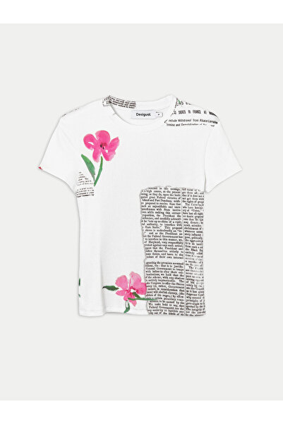 Desigual Γυναικείο T-Shirt 24SWTK10 Λευκό