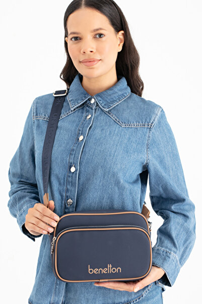 United Colors of Benetton GEANTĂ DE MÂNĂ BENETTON PENTRU FEMEI ALBASTRU MARIN-CAMEL BNT1653