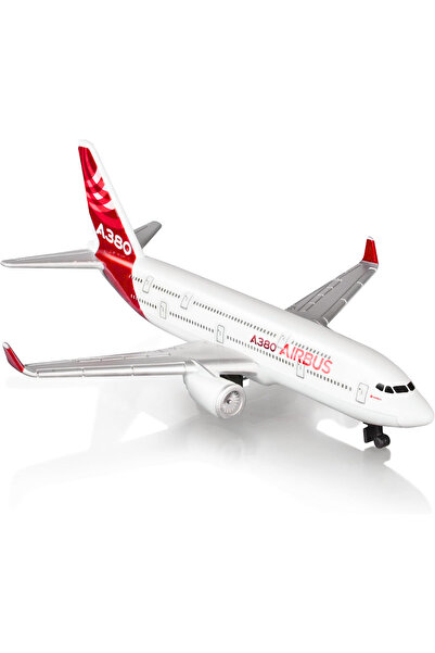 welcomein Kırmızı Işıklı Sesli Metal A380 Yolcu Uçağı 1:270 Model Oyuncak Dek...