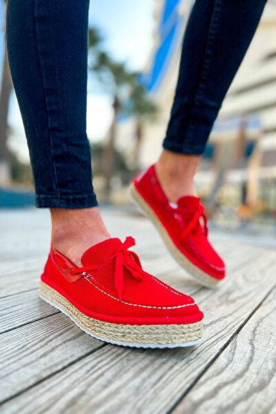 Zerenyus Esto Espadril Casual Lace-Up Men's Espadril Red