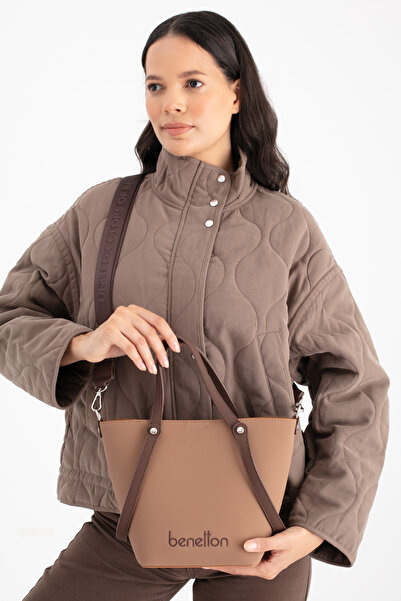 United Colors of Benetton ΓΥΝΑΙΚΕΙΑ ΤΣΑΝΤΑ ΜΕ ΧΕΡΙΑ BENETTON ΜΑΥΡΟ-ΚΑΦΕ BNT1680