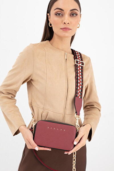 Sisley Women's Crossbody Bag Burgundy-Black Sly259