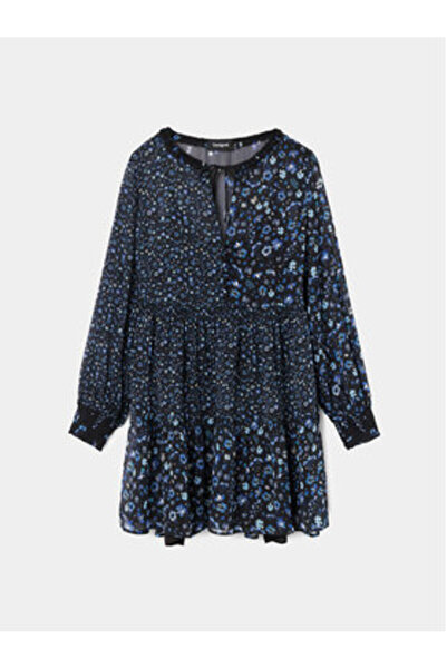 Desigual Γυναικείο Καλοκαιρινό Φόρεμα 24SWVW20 Μπλε Σκούρο Μπλε