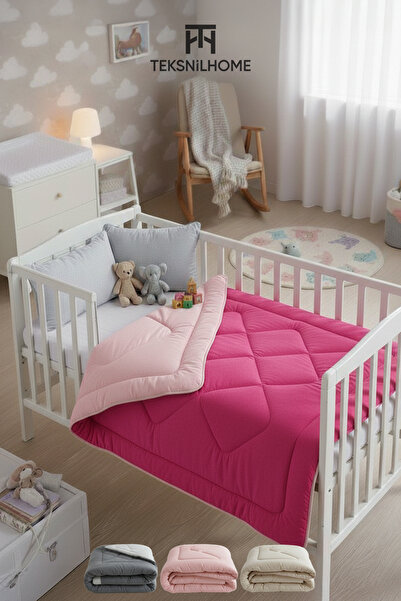 Cotton Welsoft Baby Duvet 95x145cm Fuchsia Soft Double Sided Baby Duvet