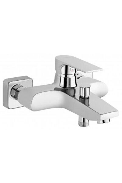 FERRO Baterie pătrată pentru cadă și duș, cu montare pe perete, cromată