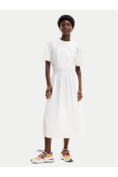 Desigual Γυναικείο Καλοκαιρινό Φόρεμα 24SWVW67 Λευκό