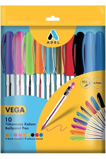 Adel Vega Tükenmez Kalem Karışık 10'lu
