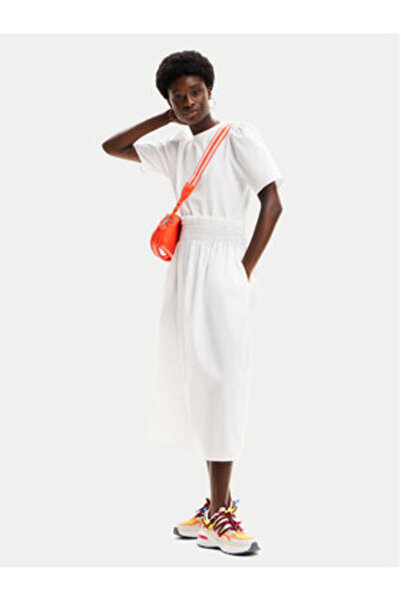 Desigual Γυναικείο Καλοκαιρινό Φόρεμα 24SWVW67 Λευκό