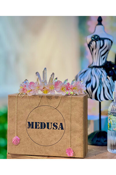 MEDUSA Eirene Kristal Kuvars Taç ( saç aksesuarı, gelin, düğün, aksesuar)