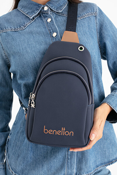 United Colors of Benetton GEANTĂ DE MÂNĂ BENETTON PENTRU FEMEI ALBASTRU MARIN-CAMEL BNT1652