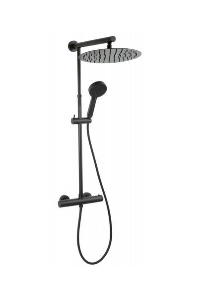Trevi Baterie de duș termostatică cu set de duș fix și portabil, Trevi-Black