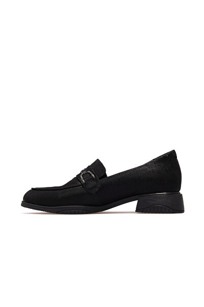 Mammamia Women's Genuine Leather Loafer Casual Shoes 25K D25Ka-960 Z Black Glitter