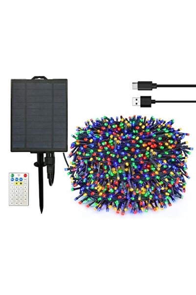 AisHa StoRe OnliNe Iluminat de Crăciun solar și USB, 50 de metri, 2200mAh, mu...