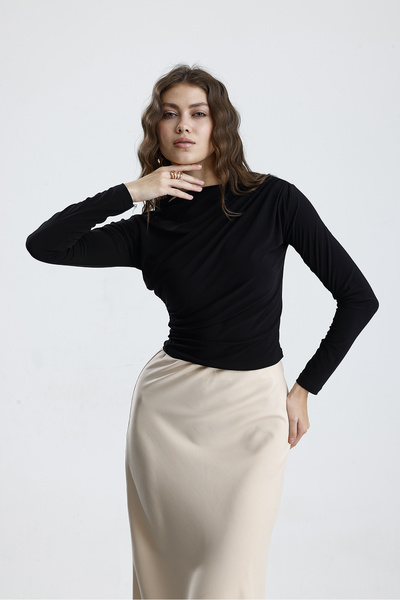 let s shine Bluză cu mânecă lungă din țesătură Sandy pentru femei