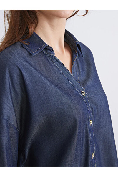 LC Waikiki LCW Vision Indigo Kadın Jean Gömlek