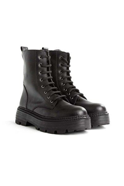 EYLÜLDEN MODA SHOES Lucy Lace-Up Black Boots