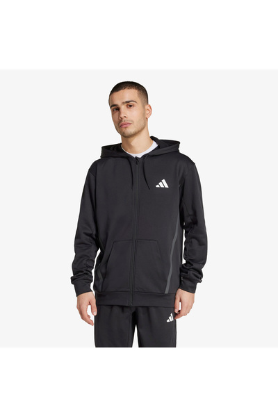 adidas Game & Go Team issue Full Zip Erkek Siyah Antrenman Eşofman Üstü