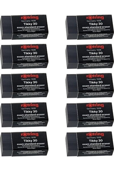 Rotring Tikky 30 Ізгоняюча гумка, 10 штук, чорна, не залишає слідів і не пилить