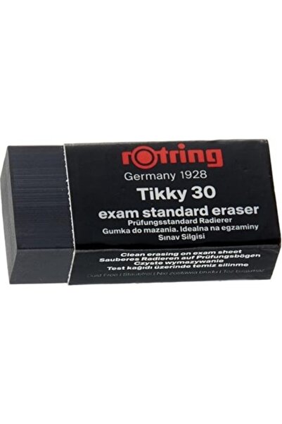 Rotring Tikky 30 Exam Eraser, 10 Pieces, Black, Leaves No Marks and Is Dust-Free