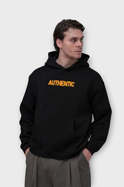 SAW Urbanity هودي أصلي كبير الحجم - 100% قطن - أسود