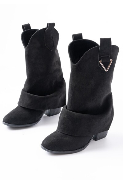 SEEM & BE Cizme Western lungi pentru femei Stacy, cu fermoar, din piele intoa...