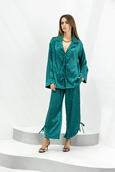Sobia Gulzad Green Silk Set