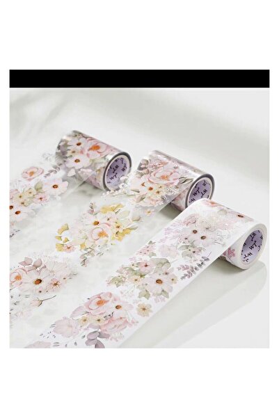 İthal L24-WT 100 cm bandă washi cu flori roz