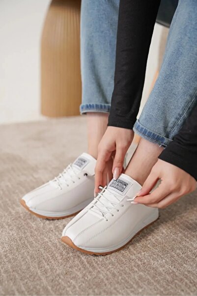 TUGERDİ Women's Leather Daily Comfortable Orthopedic Non-Slip Sole Orthopedic Shoes