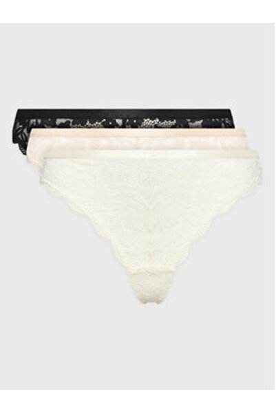 DORINA Γυναικείο σετ 3 ζευγαριών στρινγκ D001691LA084 Μπεζ, Λευκό, Μαύρο