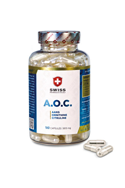 SWISS AOC AAKG + L-Ornithine HCl + Arginine + Citrulline 180 Kapsül