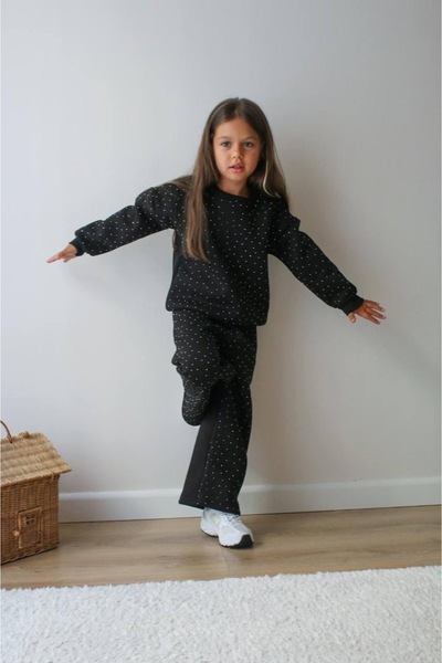 Lolliboomkids New Season Black Stone Detailed Tracksuit Set