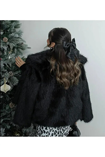 Genel Markalar Kadın Yumuşak Tüylü Kısa Kürk Ceket Mont
