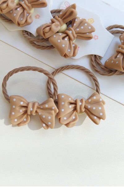 Lynare Ribbon Model Polka Dot Detailed Rubber Buckle 2 Pieces