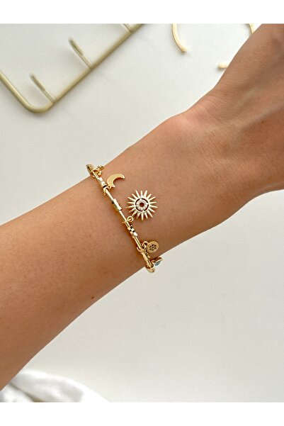 YOUES JEWELRY Çelik Sallantılı Charmlı Ayarlanabilir Bileklik