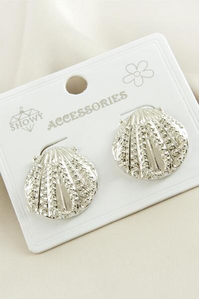 Marsilyan Oyster Metal Earrings Ilkel-Bjt940