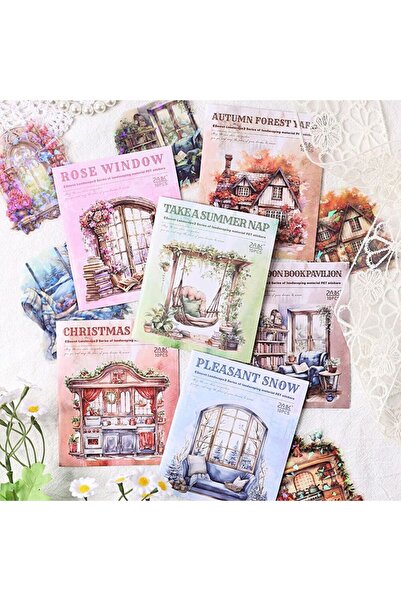 İthal Autocolant PET cu hologramă L5-10 buc - Culoare: roz