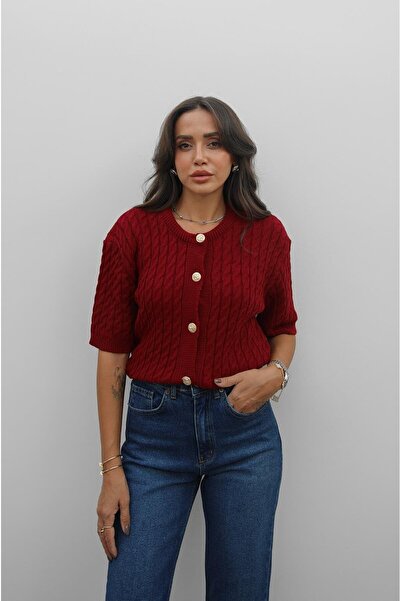 Havoş Piros Gallia rövid ujjú kardigán