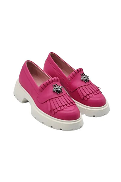 Piello Mocasini damă, piele naturală, cu Talpă albă și Accesoriu metalic, Mag...