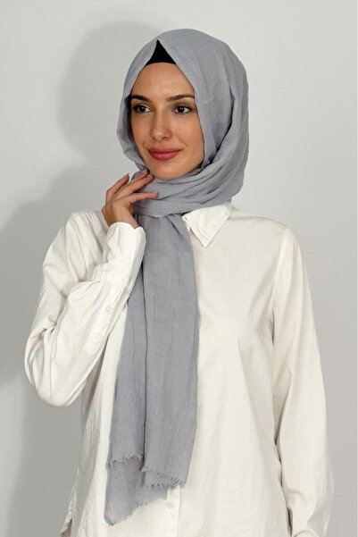 Betimoda Bamboo Kraş Solid Color Shawl Gray