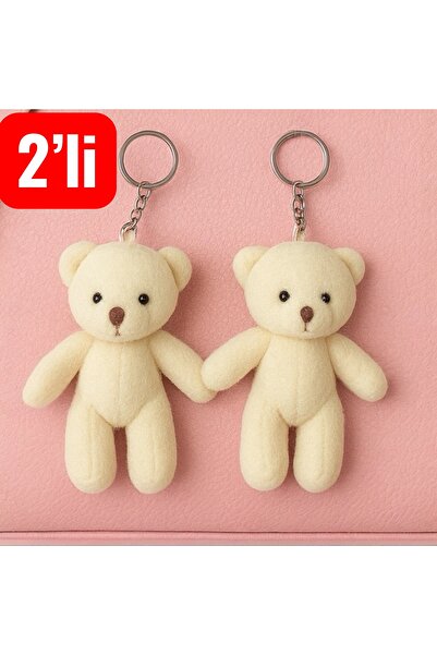 VİP SECRET إكسسوار زينة على شكل دمية دب صغيرة من القطيفة، سلسلة مفاتيح على شكل دمية دب لطيفة، قطعتان