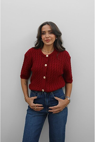 Havoş Piros Gallia rövid ujjú kardigán