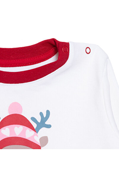 ebebek Hello Baby HelloBaby Kız Bebek New Year Uzun Kol Pijama Takımı İnterlok Bisiklet Yaka Uzun Kol Reçme Paça