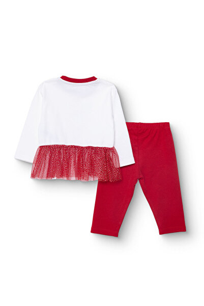 ebebek Hello Baby HelloBaby Kız Bebek New Year Uzun Kol Pijama Takımı İnterlok Bisiklet Yaka Uzun Kol Reçme Paça