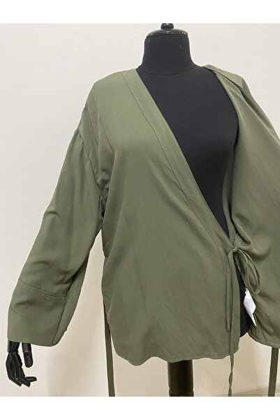 imoop design Women's Double Breasted Viscose Fabric Oversize Side Tie Kimono