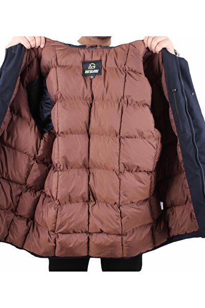 MocGrande Men's Plus Size Hooded Coat Lujo 2504 Navy Blue